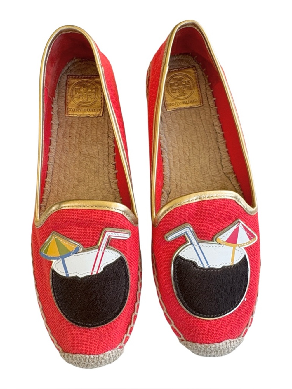 Tory Burch Coco Espadrille Flats Red Size 10.5